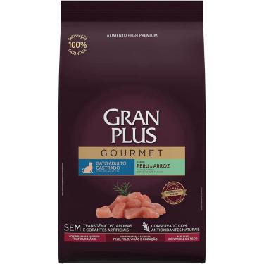 Imagem de Ração Gran Plus Gourmet Gatos Castrados Peru e Arroz - 10,1Kg