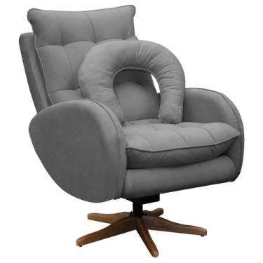 Imagem de Poltrona de Amamentação Base Giratória e Balanço em Madeira Angra Velu