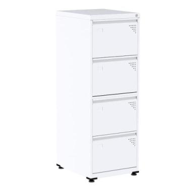 Imagem de Armário de Arquivo de Aço Pandin 4 Gavetas gavetas Branco