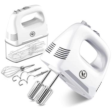 Imagem de Batedeira de Mão com 5 Velocidades e Acessórios de Aço Inox, 450W, Branca, 110v, ON2NO KD 906, Branco