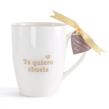 Imagem de HOME SMILE Presente de Dia das Mães I Love You Grandma em caneca de café espanhola com alça - Te Quiero Abuela Regalos, presentes de aniversário, Natal, Dia dos Namorados para avó, xícara de chá