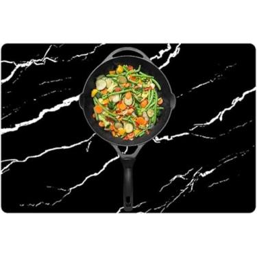 Imagem de Tapete protetor de placa de indução 78 x 52 cm, tapetes de cobertura de fogão de indução grande para fogões elétricos, cozinha, bancada, à prova de arranhões, resistente ao calor, tapetes de silicone