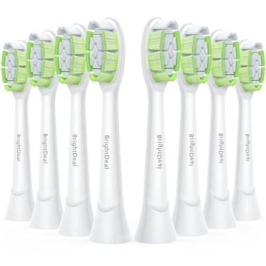 Imagem de BrightDeal Cabeças de substituição para escovas de dentes sônicas Philips Sonicare Diamondclean compatíveis com DiamondClean, FlexCare, C3 G3 W3 C1 C2 G2 Branco, pacote com 8