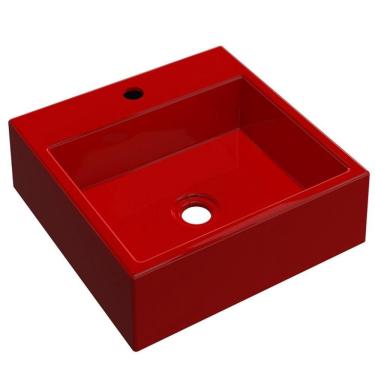 Imagem de Cuba De Apoio Para Banheiro Quadrada Q355 35X35Cm Vermelho