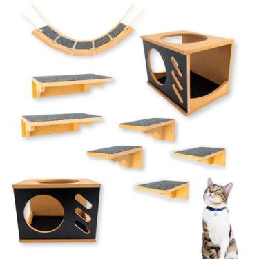 Imagem de Playground Gato 9pcs Prateleiras E Nichos Montado Resistente Teve - BT