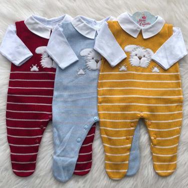 Imagem de Macacão Tricô Com Body Bebê Recém Nascido Bento