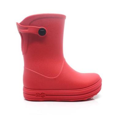 Imagem de Galocha Bota Infantil Plugt Menino Menina Básica Vermelho Confortavel 