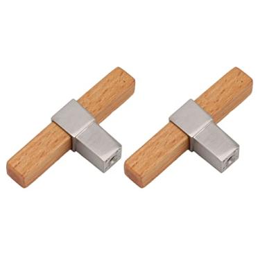 Imagem de 2 PCs Elegantes Rede de Madeira Puxa Alças Omic para Gavetas e Armários de Cozinha Em Eleg den H (Prata escovada)