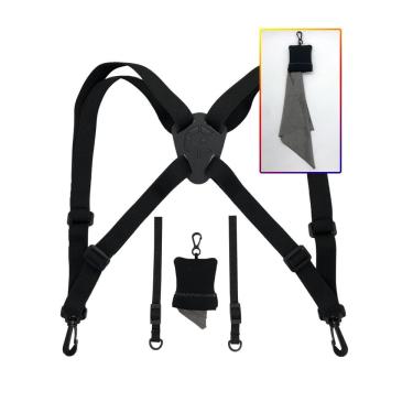 Imagem de Arnês binocular GAIARENA com alça ajustável para caça preta