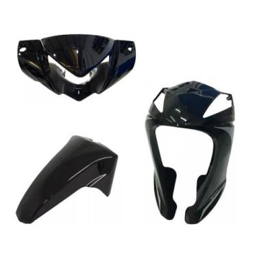 Imagem de Kit Carenagem Farol + Bico + Paralama Shineray Jet 50 Preto - SMART FO