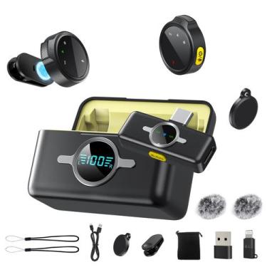 Imagem de Microfone de lapela sem fio BILIWAL com estojo de carregamento 42h