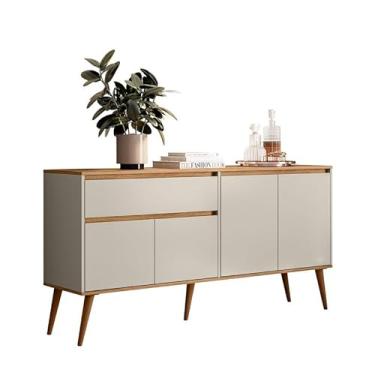 Imagem de Aparador Ravi Buffet Moderno, 160 cm x 81,5 cm, Estilo Escandinavo, Madeira e Cinza