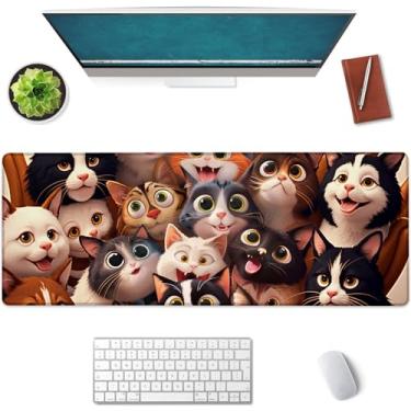 Imagem de Mounidso Mouse pad grande para gatos, mouse pad para jogos, base de borracha antiderrapante, acessórios de escritório, tapete de mesa, tapetes de rato para escola, trabalho, decoração de casa