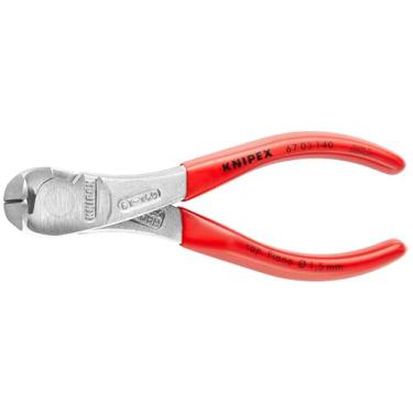 Imagem de KNIPEX Ferramentas 67 03 140 Pinças de corte de extremidade de alta alavancagem, 14 cm