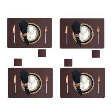 Imagem de Kit 6 Jogo Lugar Americano resturante bar impermeável couro - GENERTOY