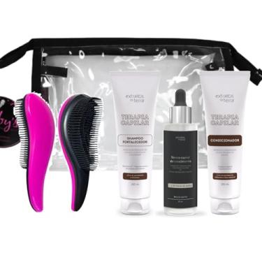 Imagem de Kit Completo Tratamento Capilar – Shampoo 250 ml, Condicionador 250 ml, Tônico Crescimento, Escova Mágica e Nécessaire