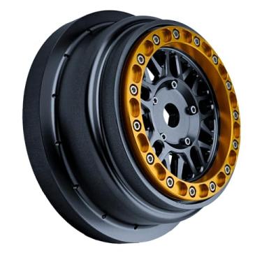 Imagem de BeaxTurbo Racing Upgrade Parts Losi Super Baja REY2.0 1/6 Aluminum Bead Lock Wheel Hubs Titanium/Gray 1pcs (Gray-Gold)