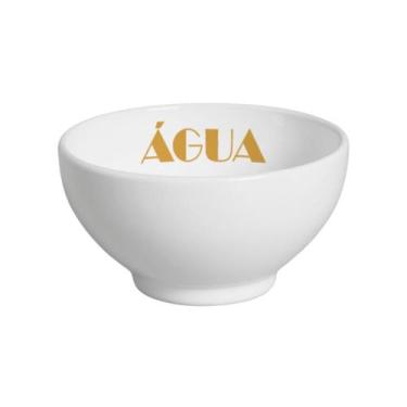 Imagem de Kit Comedouro Branco/Dourado Suporte de Orelhas Médio - Cerâmica Regin