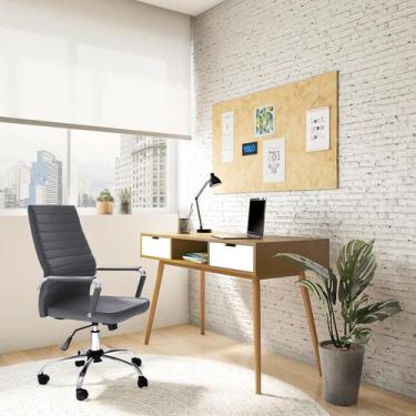 Imagem de Cadeira de Escritório Diretor Giratória Cusco Cinza - Mobly