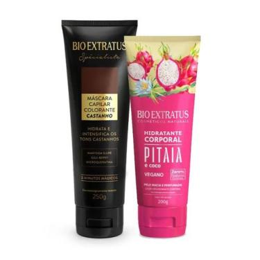 Imagem de Máscara Bio Extratus Colorante Castanho 250g +Hidratante Pitaia 200g