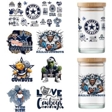 Imagem de Envelopes de copo de 4 folhas de futebol americano UV Dtf para copos de vidro de 473 ml, adesivos de transferência à prova d'água Super Bowl para móveis de madeira, carro, faça você mesmo, artesanato