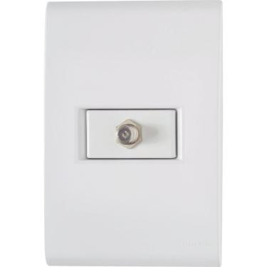 Imagem de Conjunto 4x2 Com 1 Tomada Tv/sat Coaxial Tramontina Liz Branco Tramontina