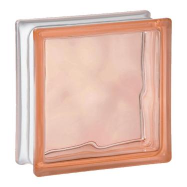 Imagem de Tijolo Bloco De Vidro Wave Colorido 19x19x8 Un Tradestar Rosa