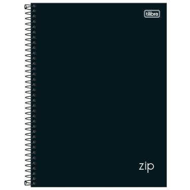 Imagem de Caderno Espiral Capa Dura Universitário 10 Matérias 160 Folhas Zip Tilibra Preto