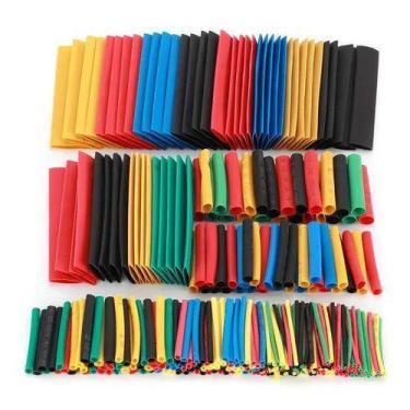 Imagem de Kit 328 Peça Espaguete Tubo Termo Retrátil Isolante Colorido - CHIPSCE