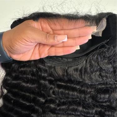 Imagem de BEEOS Peruca Cacheada 5X5, Tipo Pele, Com Fechamento De Renda Hd, Densidade 250%, Cabelo Humano Descolorido, Pequeno Nó Único, Linha Capilar Pré-Arrancada, 0,10 Mm, Ultrafina, Invisível, 24"