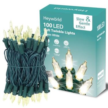 Imagem de Heyworld 100 Luzes Led De Brilho Lento, Cordão Natal Com Suave, Certificado Pela Ul, 27 Pés, Conecta Até 25 Conjuntos, Decoração Para Ambientes Internos E Externos