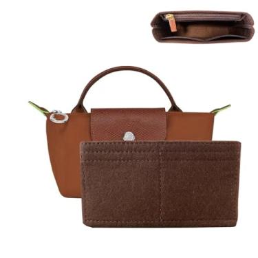 Imagem de RYYXZXL Organizador De Bolsas Para Pequenas Long Champ, Armazenamento E Organização Tímida, Forro Bolso Interno Feltro - Tamanho Mini (Marrom)