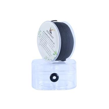 Imagem de KONMAY Cordão De Nylon Preto 2,0 Mm Para Pulseira Com Estojo, 11 Jardas Fabricação Joias, Colares, Miçangas, Nós Chineses, Kumihimo, Macramê