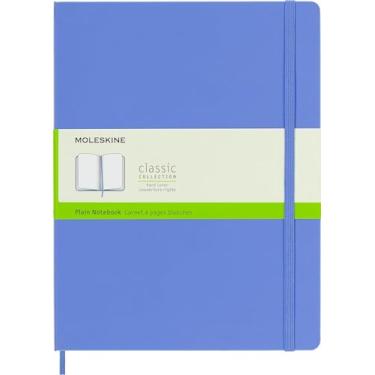 Imagem de Moleskine Caderno clássico, capa dura, GG (19 x 24 cm), liso/branco, azul hortênsia, 192 páginas