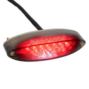 Imagem de NTHREEAUTO Luzes traseiras de freio de LED ATV lanterna traseira de motocicleta fumada com luz de placa de licença universal compatível com Harley Honda, Honda, Kawasaki, Yamaha, Suzuki, Bobber