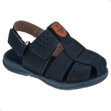 Imagem de Sandalia Masculina Infantil Papete Menino Minipasso Marinho e Marrom (Azul, BR, Criança de 4 a 8 anos, Numérico, 20)