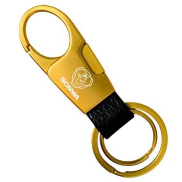 Imagem de Chaveiro Para Scania Aço Motorista De Caminhão B Dourado - Lualki Stor