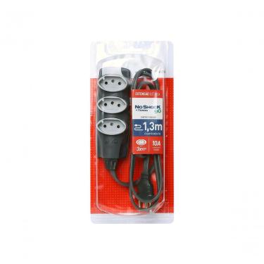 Imagem de Extensao Noshock 90 Pp 3x0,75 2p+t 10a Grafite 1,3 Metros Dn1906