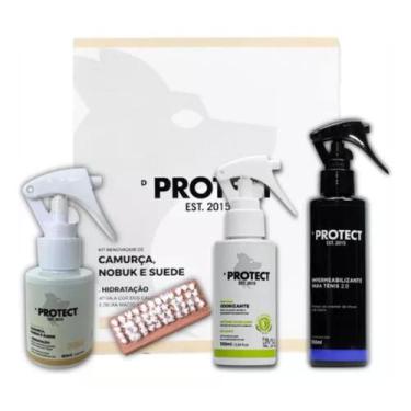 Imagem de Kit Limpa Tênis Camurça Nobuk Impermeabiliza + Tira Chulé - D Protect,