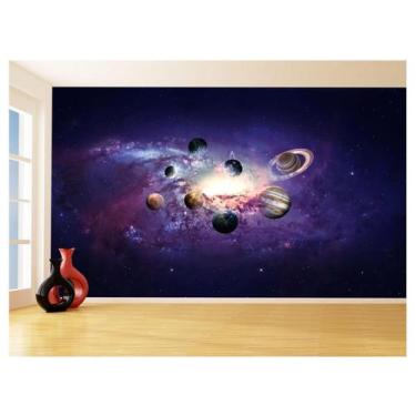 Imagem de Papel De Parede 3D Espaço Estrelas Planetas 3,5M Nsp178 - Você Decora