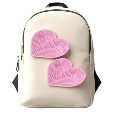 Imagem de 10 Pçs Patches de Lantejoulas Coração Rosa Ferro em Remendos de Costura Patches de Reparo de Pano Emblemas para Reparação de Roupas