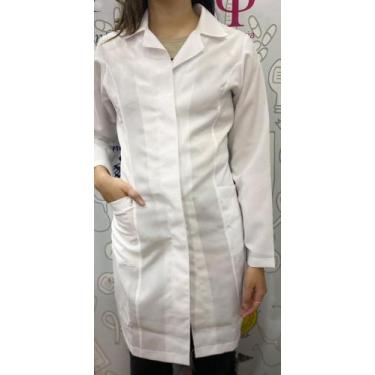 Imagem de Jaleco de Manga Longa Gola Social no Tecido Oxford - West Branca, M