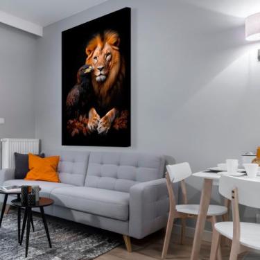 Imagem de Quadro decorativo Leão e a Águia - MeMoldura, Chassi Borda Infinita, 6