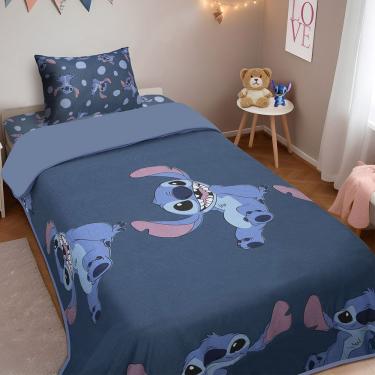 Imagem de Edredom Solteiro Stitch Disney 150x220cm 100% Algodão Big Stitch Blue