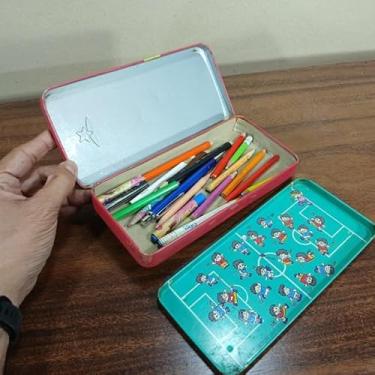 Imagem de Estojo Lápis Antigo Vintage Raridade Metal 21x10x2,5cm 270g