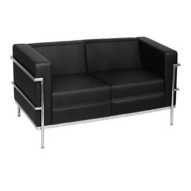 Imagem de SOFÁ 2 LUGARES LE CORBUSIER PREMIUM EM material sintético PRETO - RF M