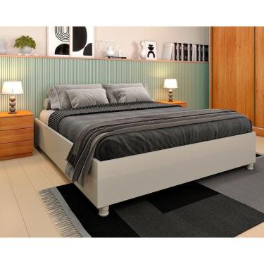 Imagem de Cama de Casal Queen Mônaco Off White - Tcil Móveis