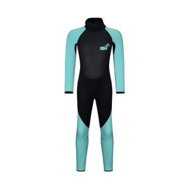 Imagem de CIADAZ Roupa de mergulho infantil perfeita para meninos e meninas 3 mm de espessura para calor extra Neoprene Full Shorty Wet Suits em água fria para surf, natação, mergulho, roupa de mergulho ideal p