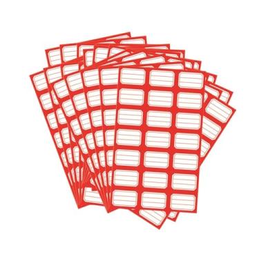 Imagem de Vaveren 50 peças de etiquetas autoadesivas, classificação de produtos, etiquetas adesivas retangulares em branco para artigos de papelaria, preços de, Vermelho