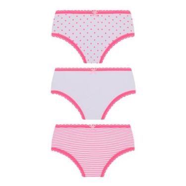 Imagem de Kit/3 Calcinha Lobinha Lupo 18102-089 kids Estampada Algodão T. PP/G, 